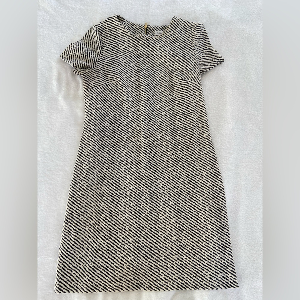Calvin Klein Patterned Dress with Gold Zipper